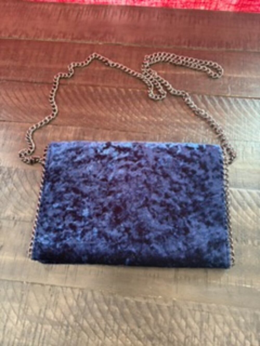 Beautiful Vintage Blue Crushed Velvet Style Purse
